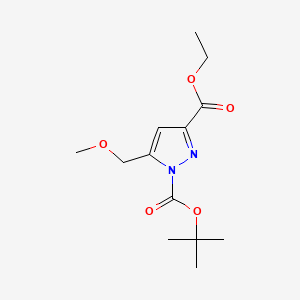 molecular formula C13H20N2O5 B13893808 O1-Tert-butyl O3-ethyl 5-(methoxymethyl)pyrazole-1,3-dicarboxylate 