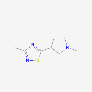 molecular formula C8H13N3S B13893812 3-Methyl-5-(1-methylpyrrolidin-3-yl)-1,2,4-thiadiazole 