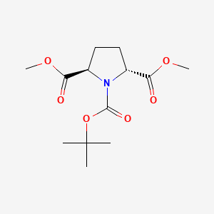 molecular formula C13H21NO6 B13893822 O1-tert-butyl O2,O5-dimethyl trans-pyrrolidine-1,2,5-tricarboxylate 