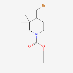 molecular formula C13H24BrNO2 B13893881 Tert-butyl4-(bromomethyl)-3,3-dimethylpiperidine-1-carboxylate 