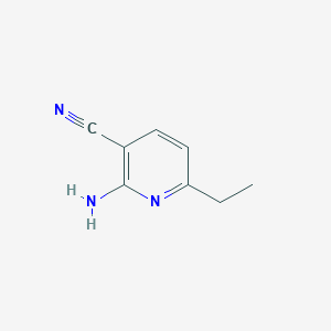 molecular formula C8H9N3 B13893901 2-Amino-6-ethylnicotinonitrile 