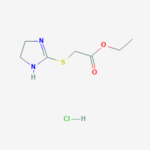 molecular formula C7H13ClN2O2S B13893902 Ethyl [(4,5-dihydro-2-imidazolyl)thio]acetate hydrochloride CAS No. 91774-37-7