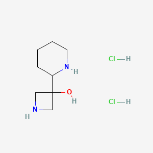 molecular formula C8H18Cl2N2O B13893928 3-(2-Piperidyl)azetidin-3-ol;dihydrochloride 