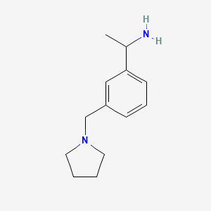 molecular formula C13H20N2 B13893937 1-[3-(Pyrrolidin-1-ylmethyl)phenyl]ethanamine CAS No. 1354659-05-4
