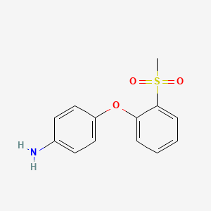 molecular formula C13H13NO3S B13893959 4-(2-Methylsulfonylphenoxy)aniline 