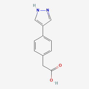 molecular formula C11H10N2O2 B13893961 2-(4-(1H-pyrazol-4-yl)phenyl)acetic acid 