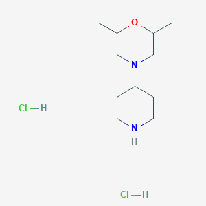 molecular formula C11H23ClN2O B1389397 2,6-Dimethyl-4-(piperidin-4-yl)morpholine dihydrochloride CAS No. 1181457-91-9