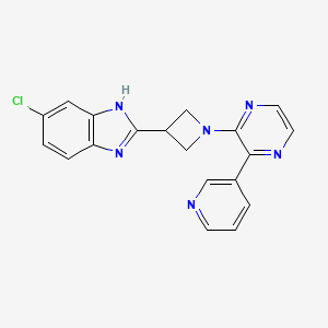 molecular formula C19H15ClN6 B13893982 6-chloro-2-[1-(3-pyridin-3-ylpyrazin-2-yl)azetidin-3-yl]-1H-benzimidazole 