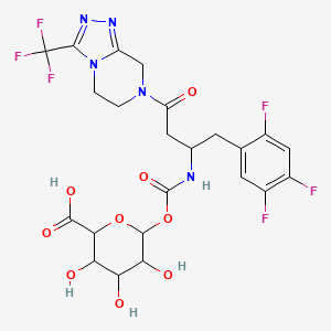 molecular formula C23H23F6N5O9 B13894109 Sitagliptin carbamoyl B-D-glucuronide 