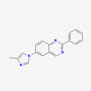 molecular formula C18H14N4 B13894146 6-(4-Methylimidazol-1-yl)-2-phenylquinazoline 