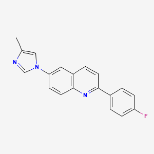 molecular formula C19H14FN3 B13894174 2-(4-Fluorophenyl)-6-(4-methylimidazol-1-yl)quinoline 