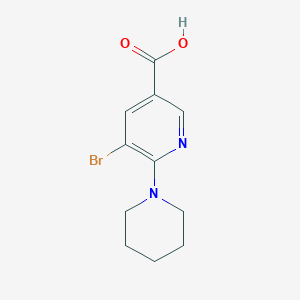 molecular formula C11H13BrN2O2 B1389418 5-Bromo-6-piperidin-1-ylnicotinic acid CAS No. 1216952-10-1