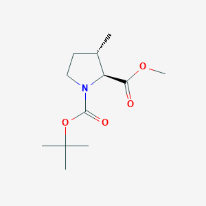 molecular formula C12H21NO4 B13894214 1-O-tert-butyl 2-O-methyl (2S,3S)-3-methylpyrrolidine-1,2-dicarboxylate 