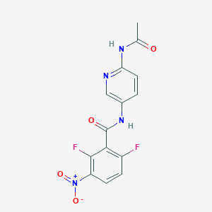 molecular formula C14H10F2N4O4 B13894221 N-(6-Acetylamino-pyridin-3-yl)-2,6-difluoro-3-nitro-benzamide 
