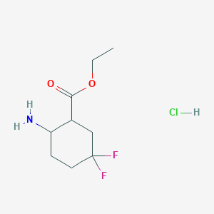 molecular formula C9H16ClF2NO2 B13894231 Ethyl 2-amino-5,5-difluorocyclohexane-1-carboxylate;hydrochloride 