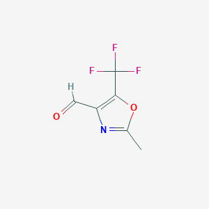molecular formula C6H4F3NO2 B13894278 2-Methyl-5-(trifluoromethyl)-1,3-oxazole-4-carbaldehyde 