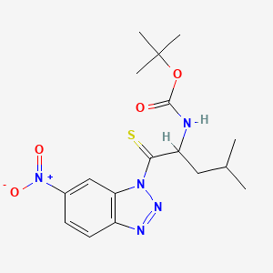 molecular formula C17H23N5O4S B13894288 tert-butyl N-[4-methyl-1-(6-nitrobenzotriazol-1-yl)-1-sulfanylidenepentan-2-yl]carbamate 