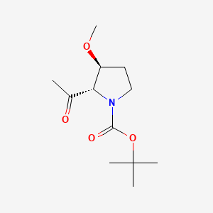 molecular formula C12H21NO4 B13894295 tert-butyl (2S,3S)-2-acetyl-3-methoxy-pyrrolidine-1-carboxylate 