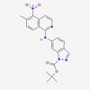 molecular formula C22H21N5O4 B13894318 Tert-butyl 6-[(6-methyl-5-nitroisoquinolin-1-yl)amino]indazole-1-carboxylate 