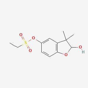 molecular formula C12H16O5S B13894379 (2-hydroxy-3,3-dimethyl-2H-1-benzofuran-5-yl) ethanesulfonate CAS No. 68505-81-7