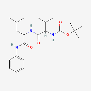 molecular formula C22H35N3O4 B13894433 tert-butyl N-[1-[(1-anilino-4-methyl-1-oxopentan-2-yl)amino]-3-methyl-1-oxobutan-2-yl]carbamate 