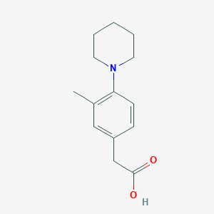 molecular formula C14H19NO2 B13894461 2-(3-Methyl-4-piperidin-1-ylphenyl)acetic acid 