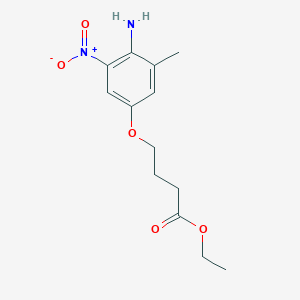 molecular formula C13H18N2O5 B13894474 Ethyl 4-(4-amino-3-methyl-5-nitrophenoxy)butanoate 