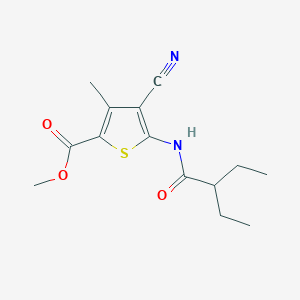 molecular formula C14H18N2O3S B13894518 Methyl 4-cyano-5-(2-ethylbutanoylamino)-3-methylthiophene-2-carboxylate 