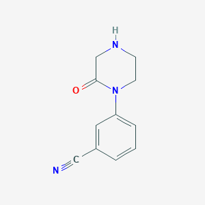 molecular formula C11H11N3O B13894579 3-(2-oxo-1-piperazinyl)Benzonitrile CAS No. 1211585-31-7