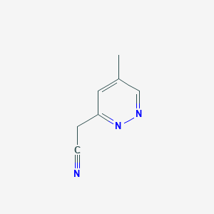 molecular formula C7H7N3 B13894594 2-(5-Methylpyridazin-3-yl)acetonitrile 