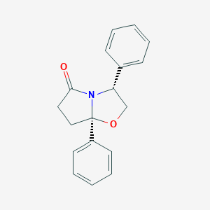 molecular formula C18H17NO2 B138946 (3R,7AR)-3,7a-diphenyltetrahydropyrrolo[2,1-b]oxazol-5(6H)-one CAS No. 132959-39-8