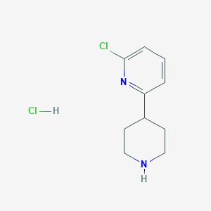 molecular formula C10H14Cl2N2 B13894647 2-Chloro-6-(4-piperidinyl)pyridine hydrochloride 