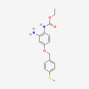 molecular formula C17H20N2O3S B13894717 ethyl N-[2-amino-4-[(4-methylsulfanylphenyl)methoxy]phenyl]carbamate 