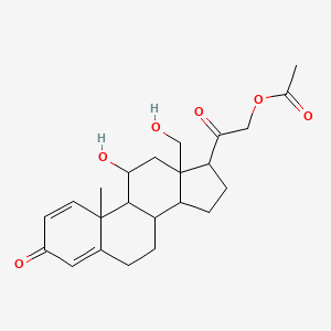 molecular formula C23H30O6 B13894725 [2-[11-Hydroxy-13-(hydroxymethyl)-10-methyl-3-oxo-6,7,8,9,11,12,14,15,16,17-decahydrocyclopenta[a]phenanthren-17-yl]-2-oxoethyl] acetate 