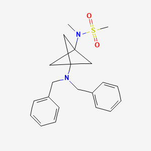 molecular formula C21H26N2O2S B13894747 N-[3-(dibenzylamino)-1-bicyclo[1.1.1]pentanyl]-N-methyl-methanesulfonamide 