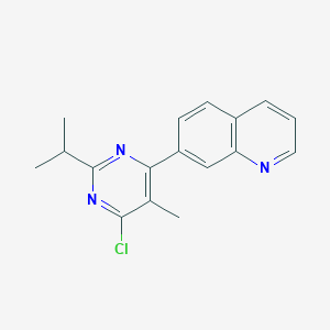 molecular formula C17H16ClN3 B13894771 7-(6-Chloro-5-methyl-2-propan-2-ylpyrimidin-4-yl)quinoline 