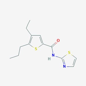 molecular formula C13H16N2OS2 B13894782 4-ethyl-5-propyl-N-(1,3-thiazol-2-yl)thiophene-2-carboxamide 
