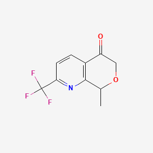 molecular formula C10H8F3NO2 B13894804 8-methyl-2-(trifluoromethyl)-8H-pyrano[3,4-b]pyridin-5-one 