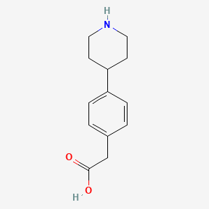 molecular formula C13H17NO2 B13894812 2-(4-(Piperidin-4-yl)phenyl)acetic acid 