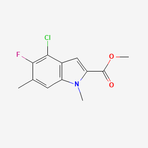 molecular formula C12H11ClFNO2 B13894820 Methyl 4-Chloro-5-fluoro-1,6-dimethyl-1H-indole-2-carboxylate 