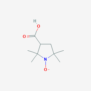 molecular formula C9H16NO3- B13894821 2,2,5,5-Tetramethyl-1-oxidopyrrolidine-3-carboxylic acid 