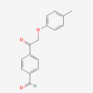 molecular formula C16H14O3 B13894916 4-[2-(4-methylphenoxy)acetyl]Benzaldehyde 