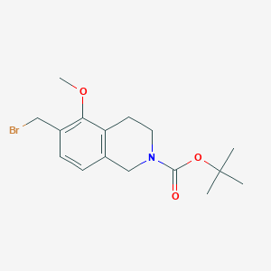 molecular formula C16H22BrNO3 B13894954 tert-butyl 6-(bromomethyl)-5-methoxy-3,4-dihydro-1H-isoquinoline-2-carboxylate 