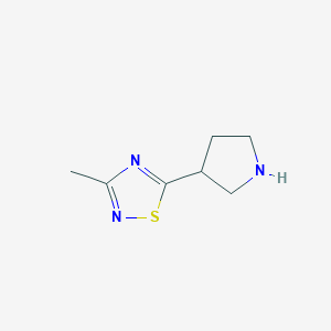 molecular formula C7H11N3S B13894982 3-Methyl-5-pyrrolidin-3-yl-1,2,4-thiadiazole 