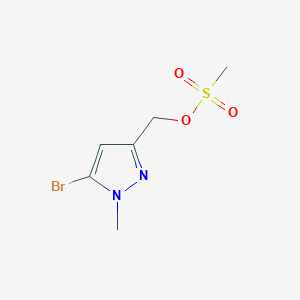 molecular formula C6H9BrN2O3S B13895031 1H-Pyrazole-3-methanol, 5-bromo-1-methyl-, 3-methanesulfonate 