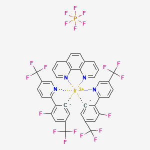 molecular formula C38H18F20IrN4P B13895080 2-[2-fluoro-4-(trifluoromethyl)benzene-6-id-1-yl]-5-(trifluoromethyl)pyridine;iridium(3+);1,10-phenanthroline;hexafluorophosphate 