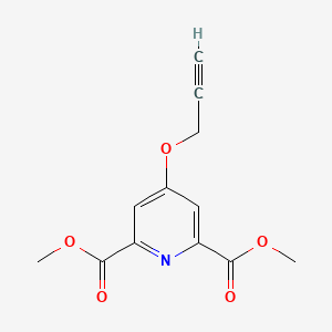 molecular formula C12H11NO5 B13895082 2,6-Dimethyl 4-(prop-2-YN-1-yloxy)pyridine-2,6-dicarboxylate 