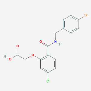 molecular formula C16H13BrClNO4 B138951 {2-[(4-Bromobenzyl)carbamoyl]-5-Chlorophenoxy}acetic Acid CAS No. 141442-08-2