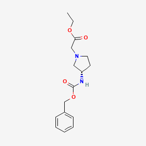 molecular formula C16H22N2O4 B13895163 Ethyl 2-[(3S)-3-(benzyloxycarbonylamino)pyrrolidin-1-YL]acetate 