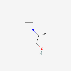 molecular formula C6H13NO B13895234 (2R)-2-(azetidin-1-yl)propan-1-ol 